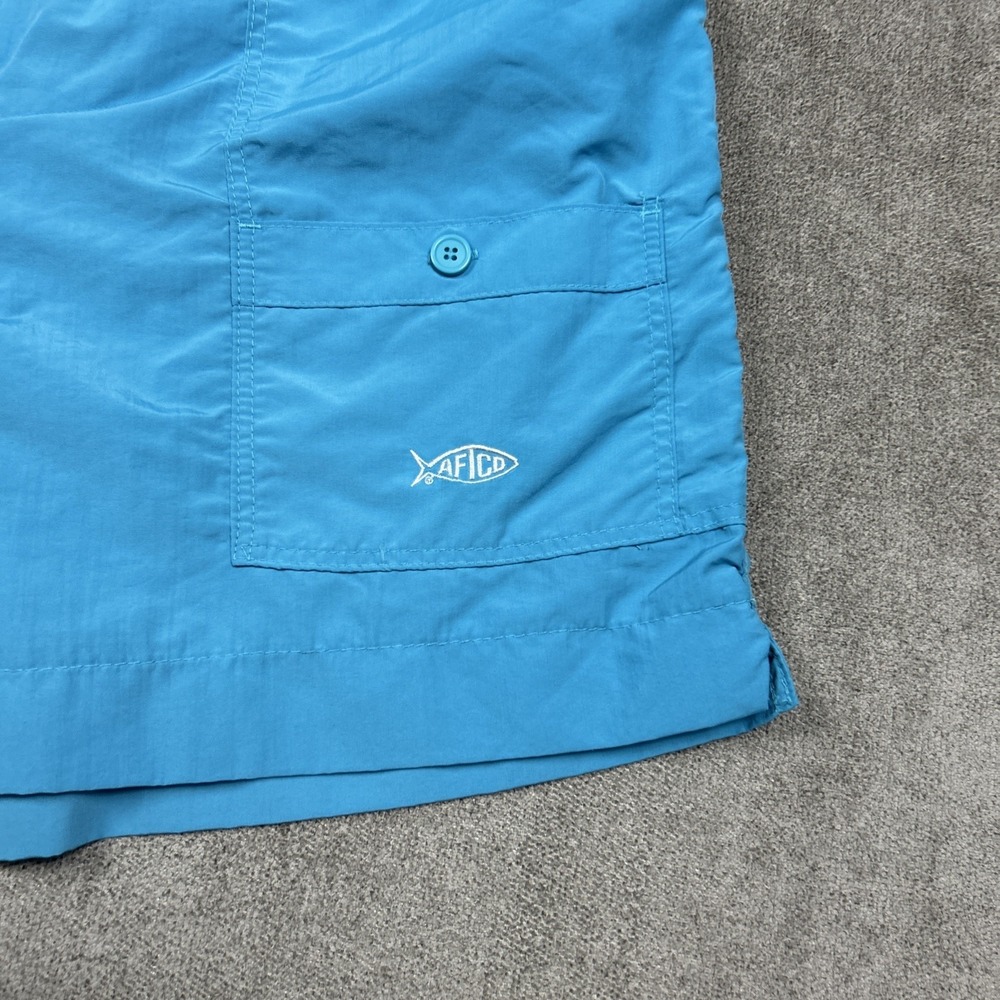 AFTCO Shorts Mens Performance Fishing 40 6" Inseam Blue Nylon Elastic Waist - Picture 2 of 8